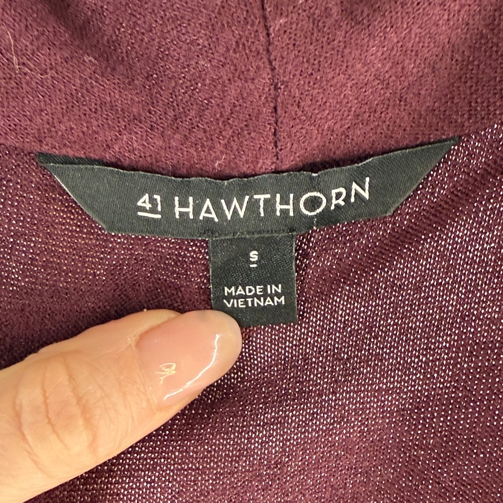 41 Hawthorn Benni Wrap Front Ruche Knit Tank Top Shirt - Wine Burgundy - Small - Picture 6 of 13